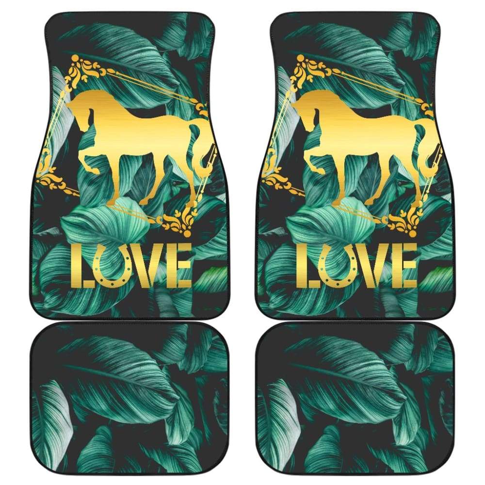 Horse Love Foliage Car Floor Mats 210203