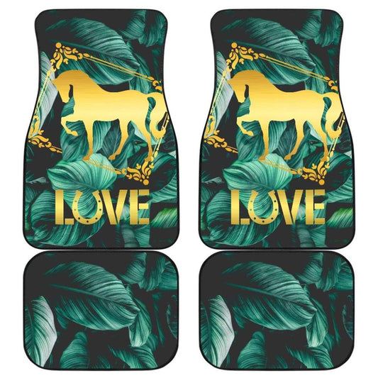 Horse Love Foliage Car Floor Mats 210203