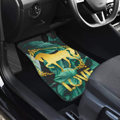 Horse Love Foliage Car Floor Mats 210203