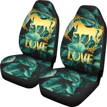 Horse Love Foliage Car Seat Covers 210203