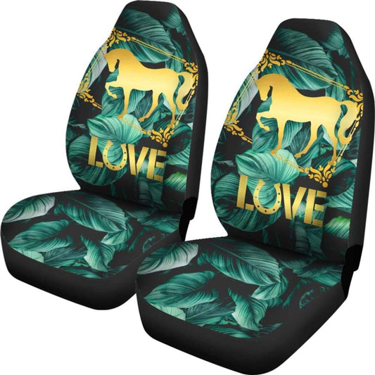 Horse Love Foliage Car Seat Covers 210203
