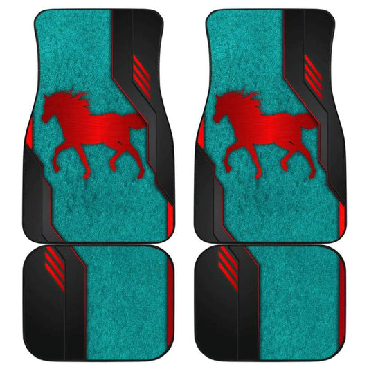 Horse Metallic Texture Style Printed Car Floor Mats Custom 1 210303