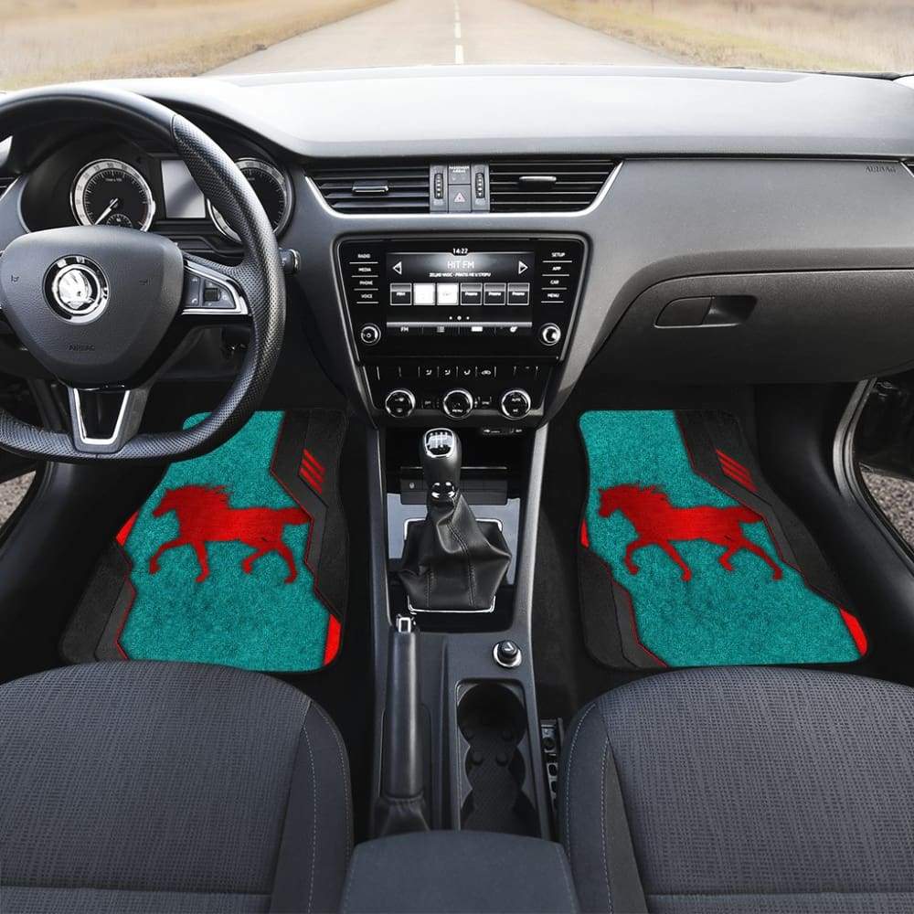 Horse Metallic Texture Style Printed Car Floor Mats Custom 1 210303