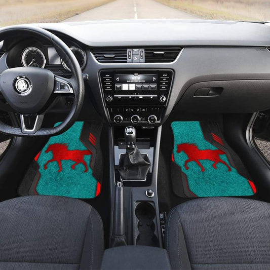 Horse Metallic Texture Style Printed Car Floor Mats Custom 1 210303