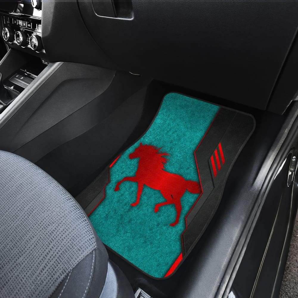 Horse Metallic Texture Style Printed Car Floor Mats Custom 1 210303