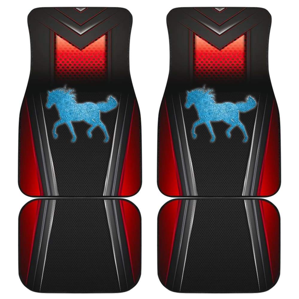 Horse Metallic Texture Style Printed Car Floor Mats Custom 3 210303