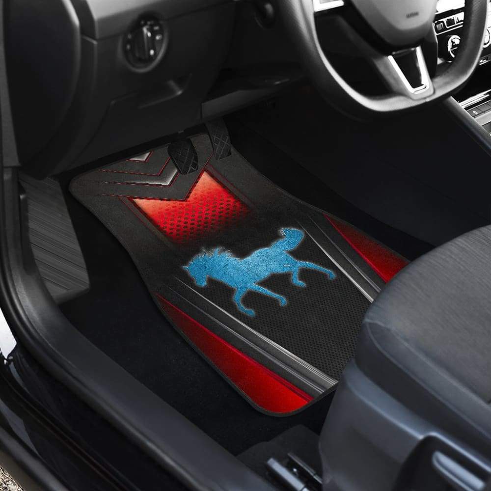 Horse Metallic Texture Style Printed Car Floor Mats Custom 3 210303