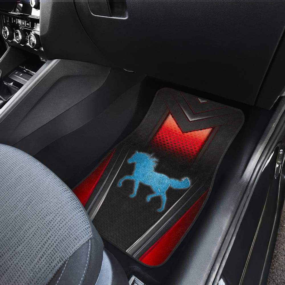 Horse Metallic Texture Style Printed Car Floor Mats Custom 3 210303