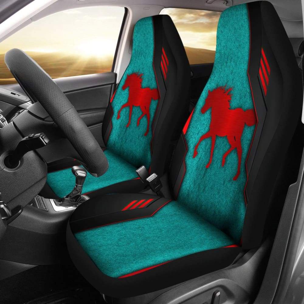 Horse Metallic Texture Style Printed Car Seat Covers Custom 1 210303