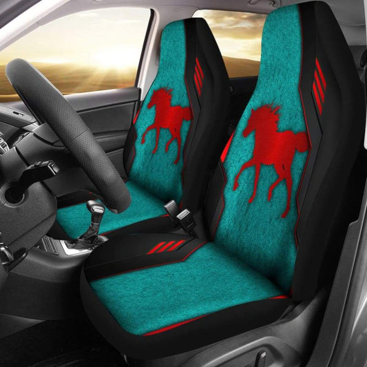 Horse Metallic Texture Style Printed Car Seat Covers Custom 1 210303