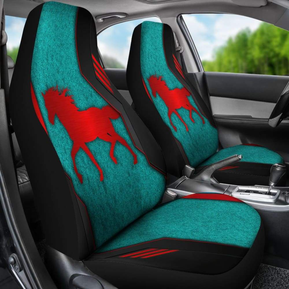 Horse Metallic Texture Style Printed Car Seat Covers Custom 1 210303