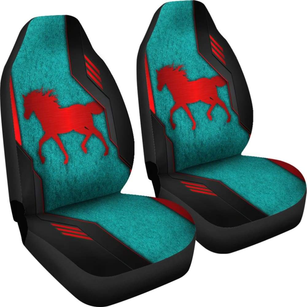 Horse Metallic Texture Style Printed Car Seat Covers Custom 1 210303