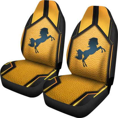 Horse Metallic Texture Style Printed Car Seat Covers Custom 2 210303