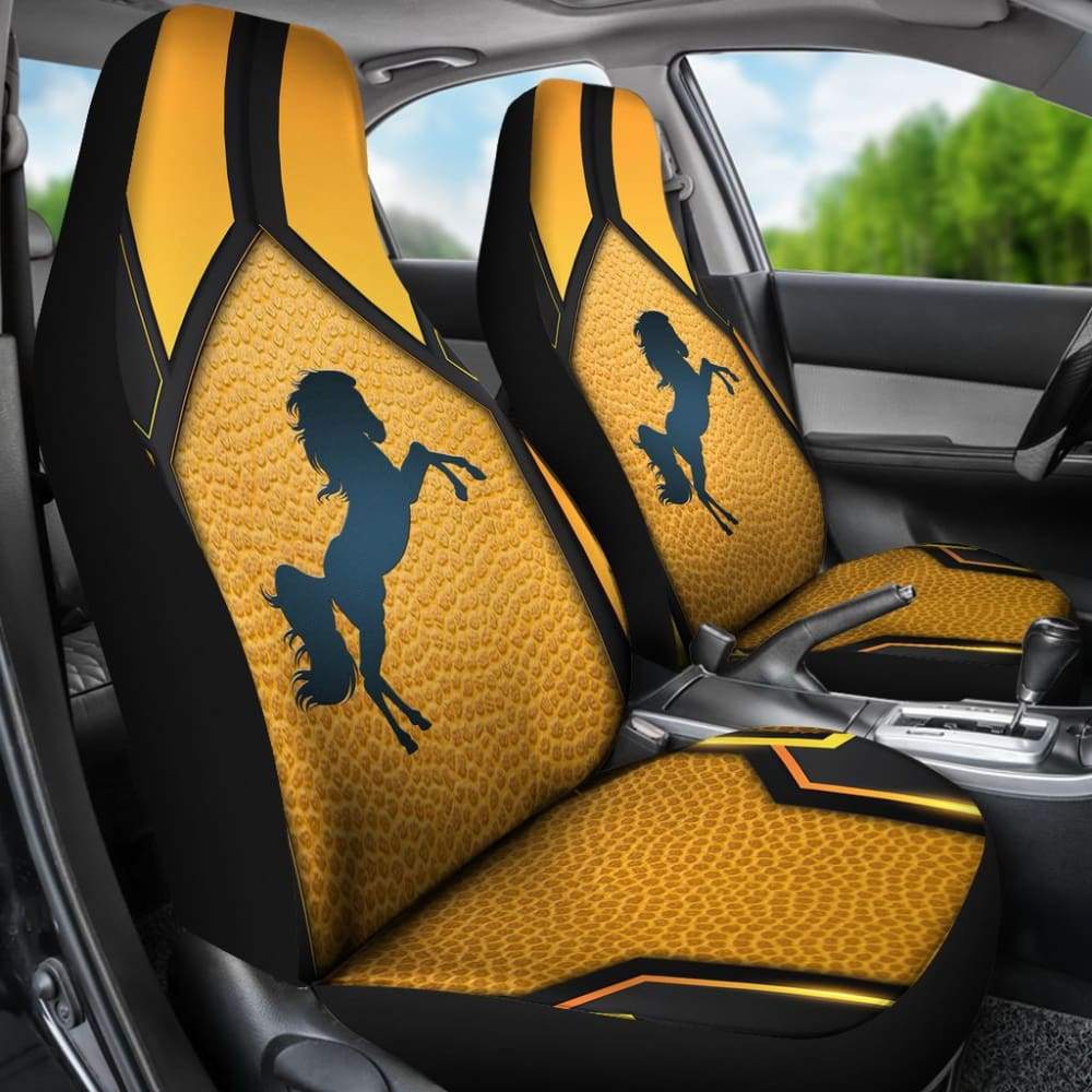 Horse Metallic Texture Style Printed Car Seat Covers Custom 2 210303