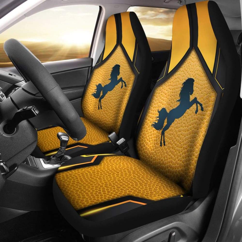 Horse Metallic Texture Style Printed Car Seat Covers Custom 2 210303