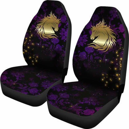 Horse On Purple Damask Car Seat Cover 170804