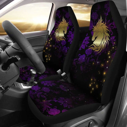 Horse On Purple Damask Car Seat Cover 170804