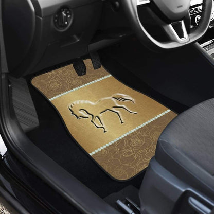 Horse Pearl Luxury Flower Car Floor Mats 210503