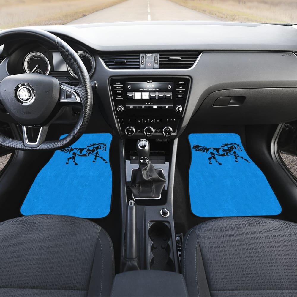 Horse Silhouette Blue Car Floor Mats 211602