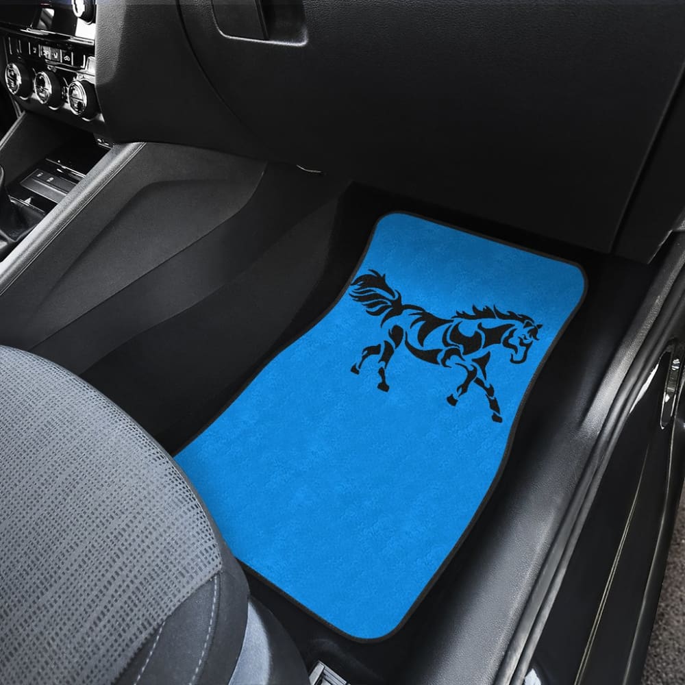 Horse Silhouette Blue Car Floor Mats 211602