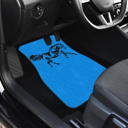 Horse Silhouette Blue Car Floor Mats 211602