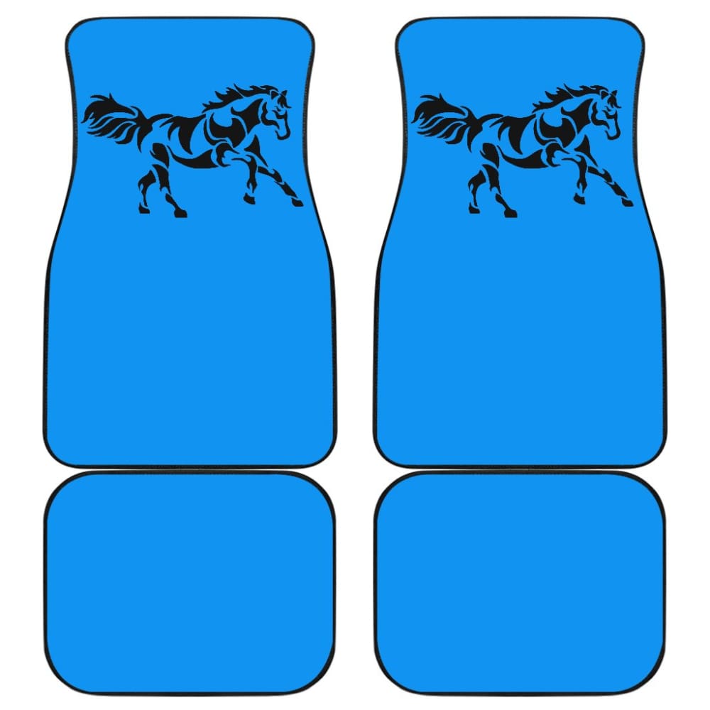 Horse Silhouette Blue Car Floor Mats 211602