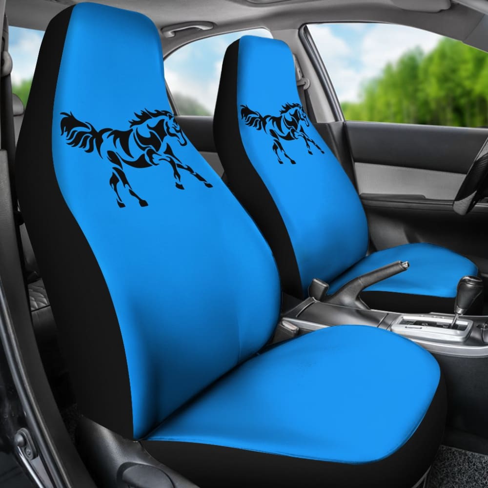 Horse Silhouette Blue Car Seat Covers 211602