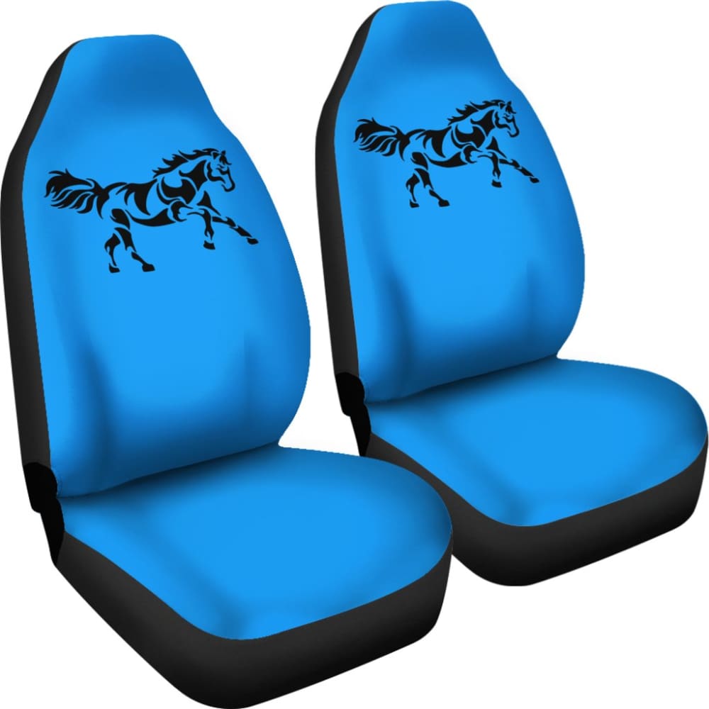 Horse Silhouette Blue Car Seat Covers 211602