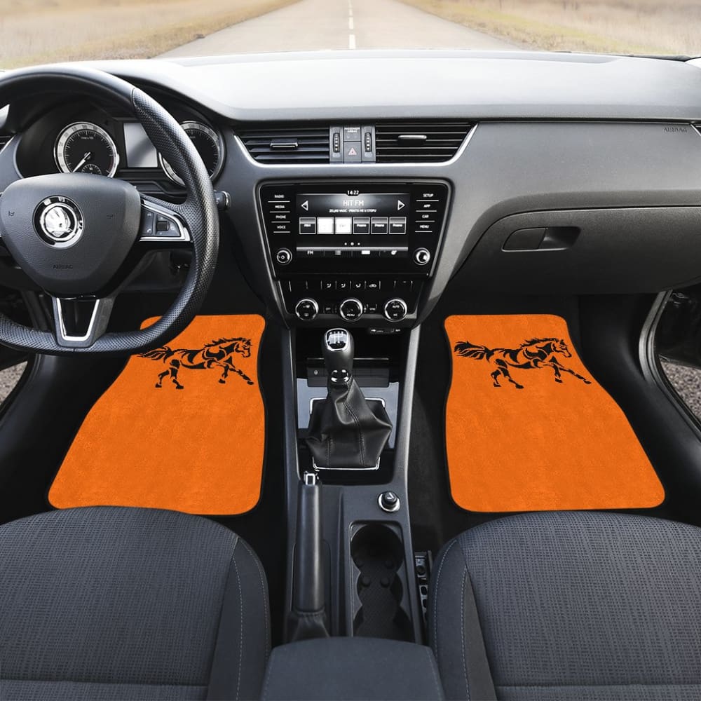 Horse Silhouette Orange Car Floor Mats 211602