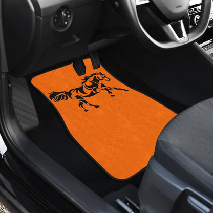 Horse Silhouette Orange Car Floor Mats 211602