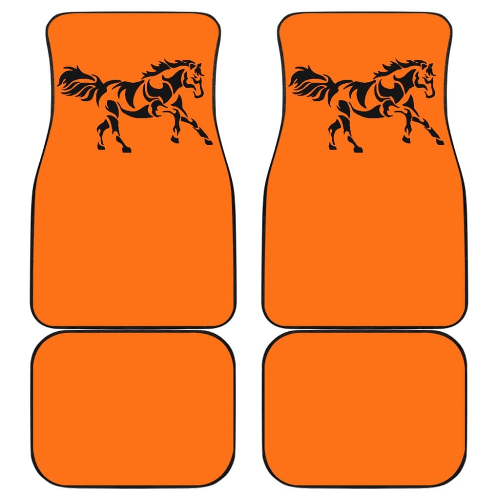 Horse Silhouette Orange Car Floor Mats 211602