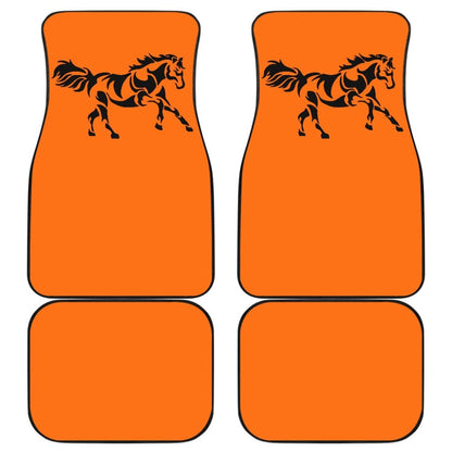 Horse Silhouette Orange Car Floor Mats 211602