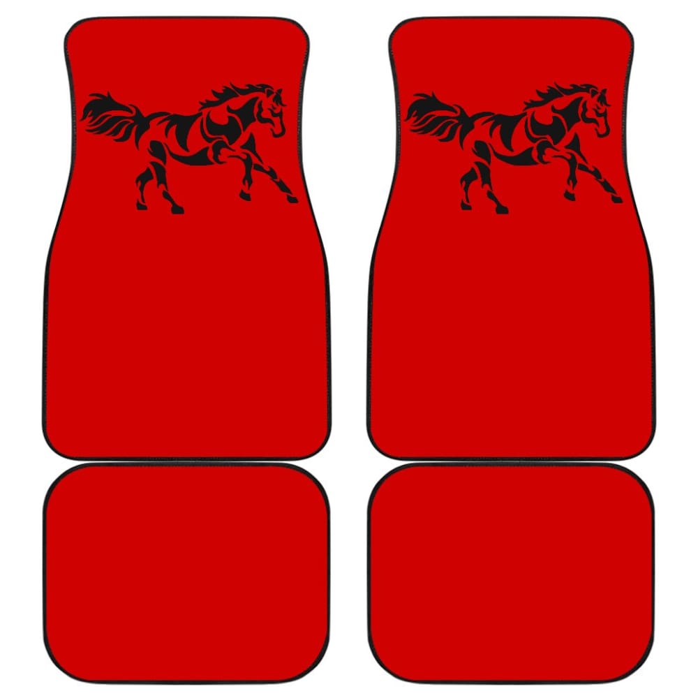 Horse Silhouette Red Car Floor Mats 211602