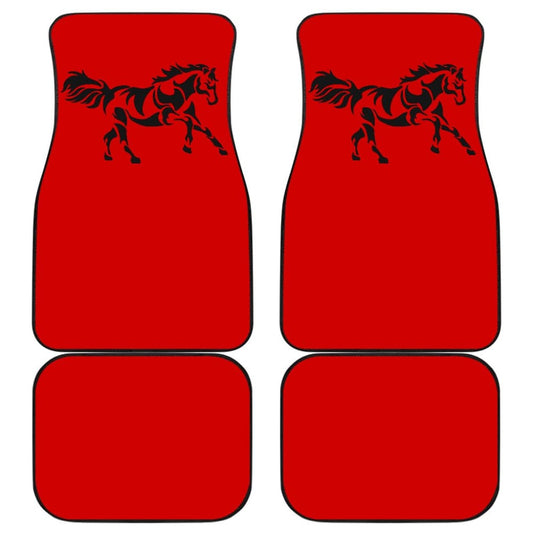 Horse Silhouette Red Car Floor Mats 211602