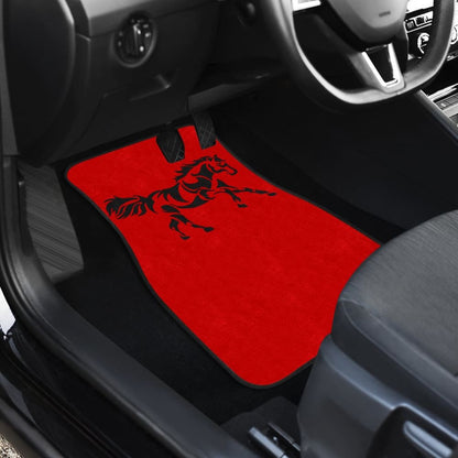 Horse Silhouette Red Car Floor Mats 211602