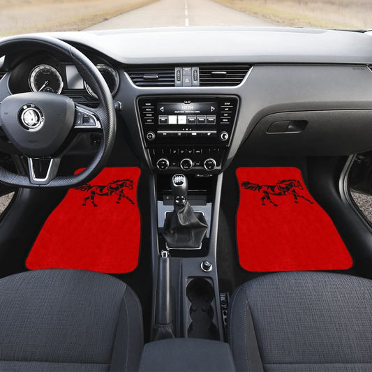 Horse Silhouette Red Car Floor Mats 211602