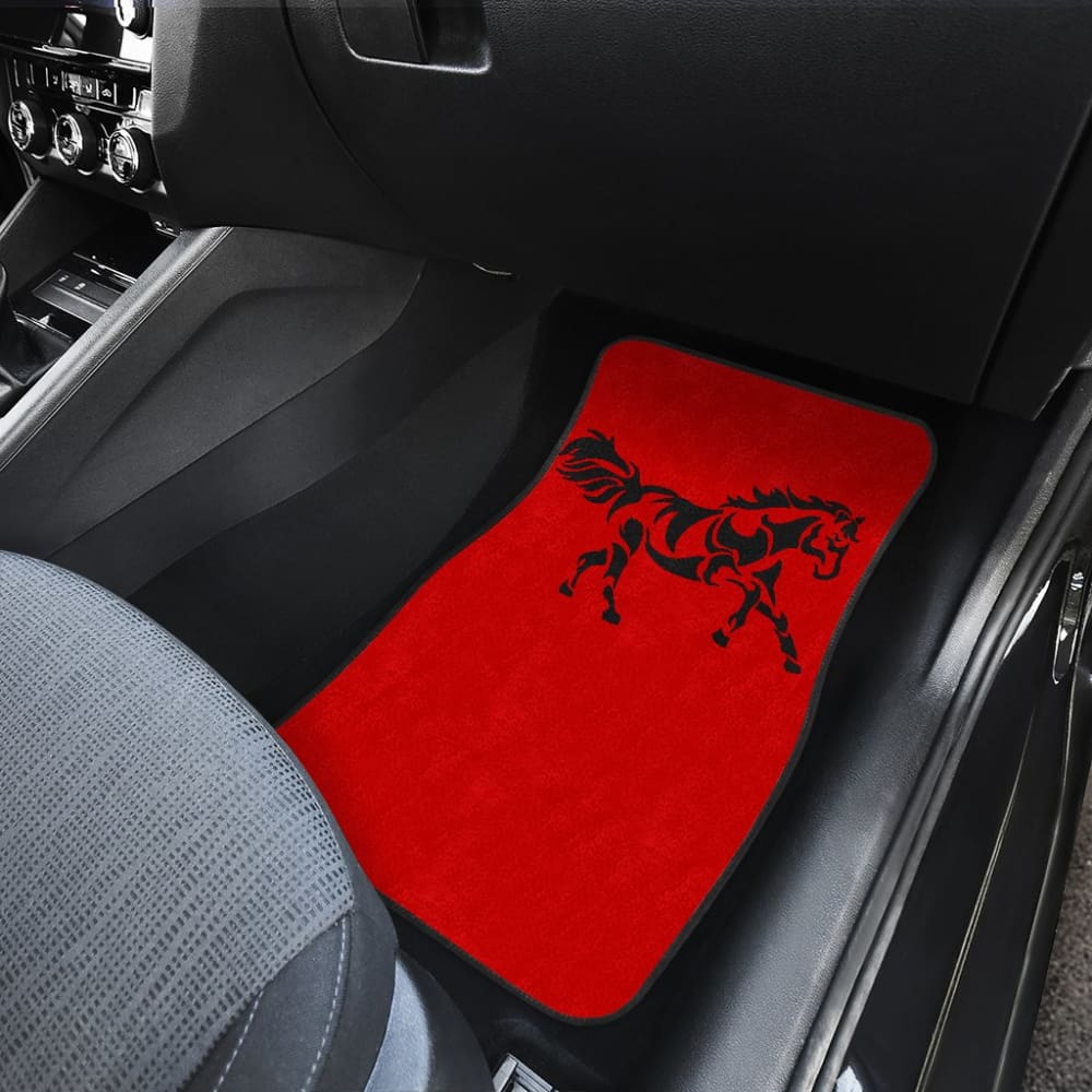 Horse Silhouette Red Car Floor Mats 211602