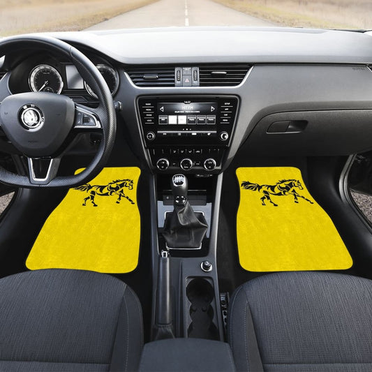 Horse Silhouette Yellow Car Floor Mats 211602