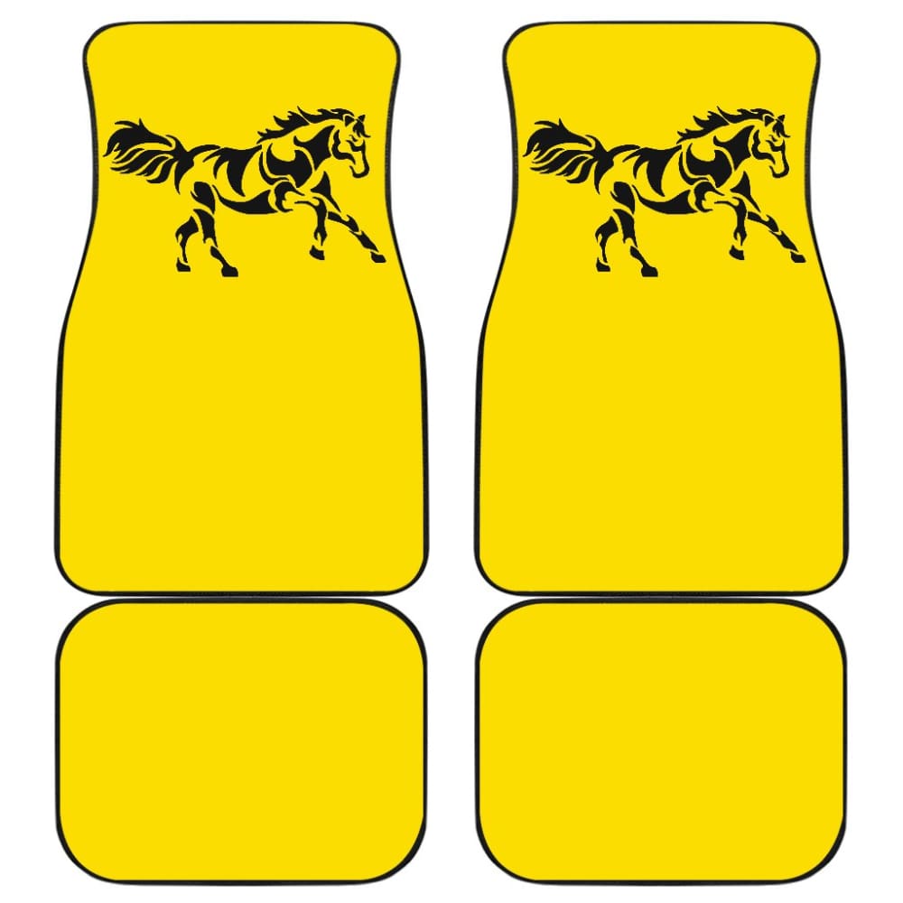 Horse Silhouette Yellow Car Floor Mats 211602