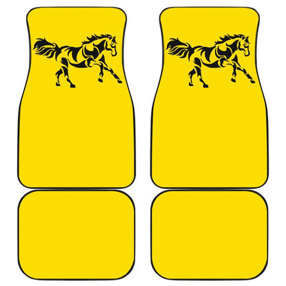 Horse Silhouette Yellow Car Floor Mats 211602