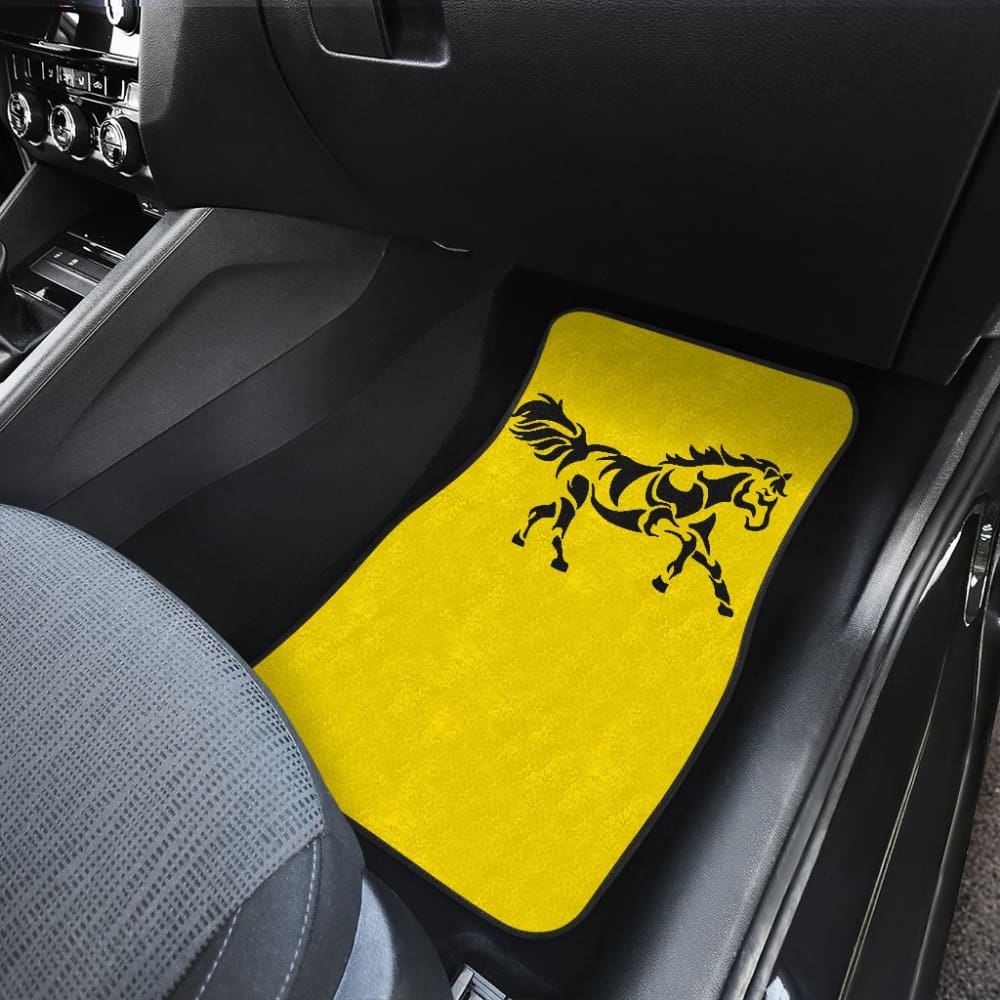 Horse Silhouette Yellow Car Floor Mats 211602