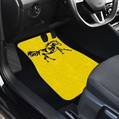 Horse Silhouette Yellow Car Floor Mats 211602