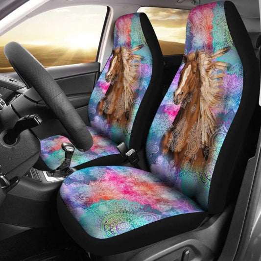 Horse Vintage Mandala Car Seat Covers 210303