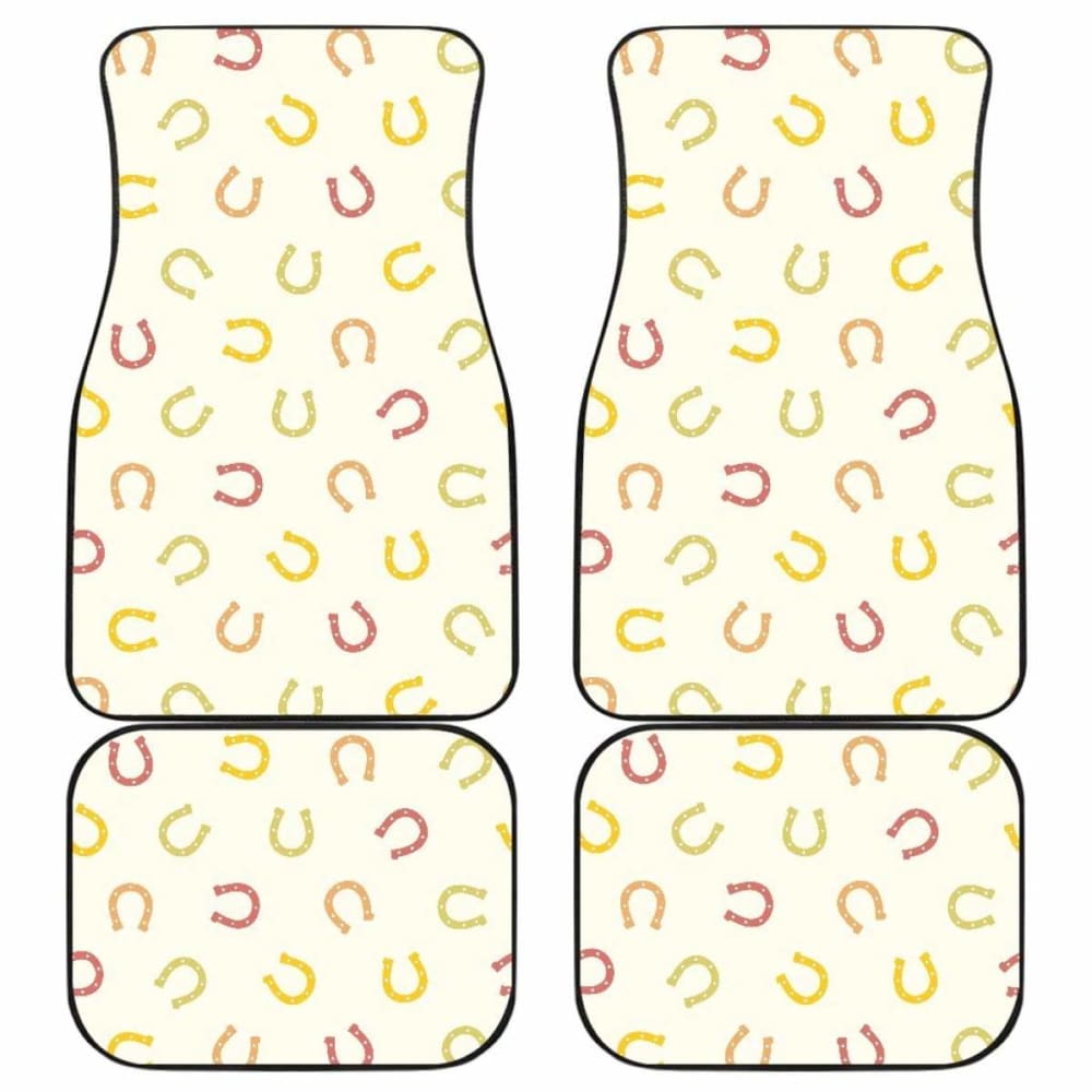 Horseshoes Pattern Print Design 02 Front And Back Car Mats 200904