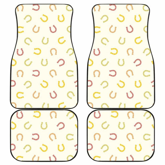 Horseshoes Pattern Print Design 02 Front And Back Car Mats 200904