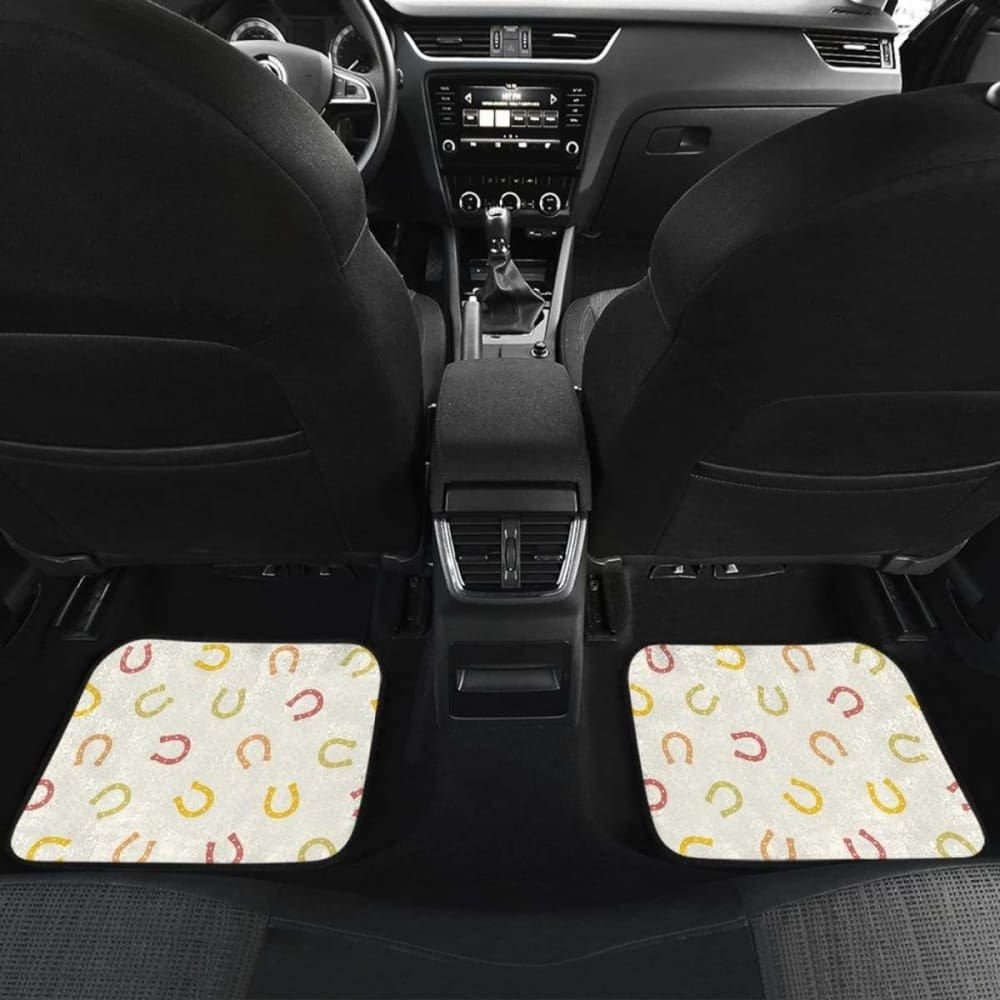 Horseshoes Pattern Print Design 02 Front And Back Car Mats 200904