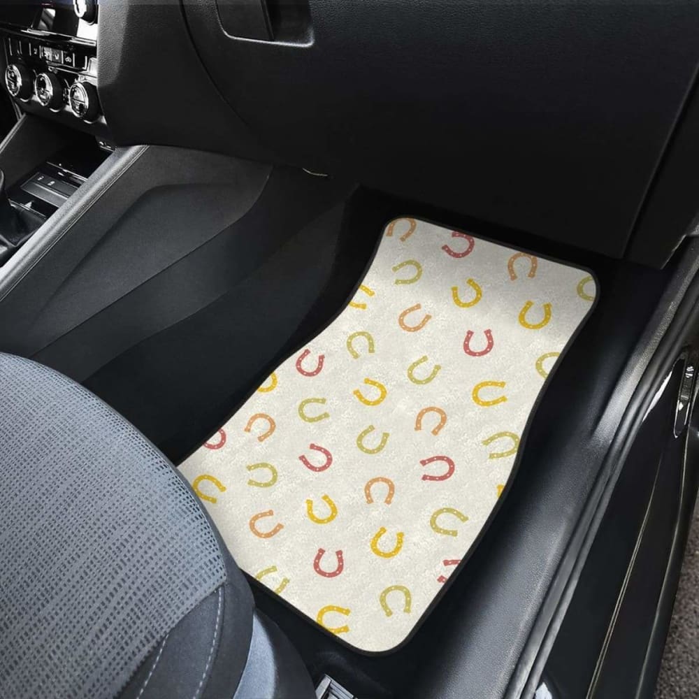 Horseshoes Pattern Print Design 02 Front And Back Car Mats 200904