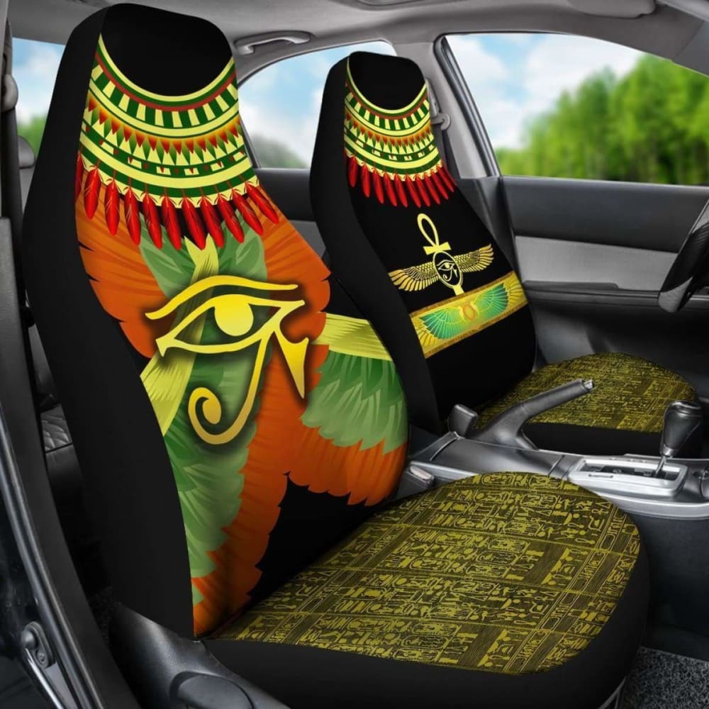 Horus Eye Car Seat Covers Ankh Egypt Eagle Wings 142711 - YourCarButBetter