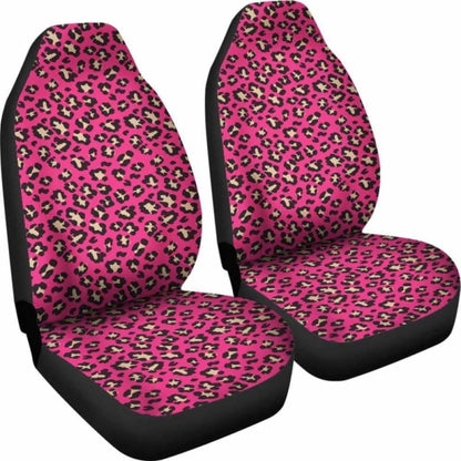 Hot Pink And Tan Leopard Print Car Seat Covers 092813 - YourCarButBetter