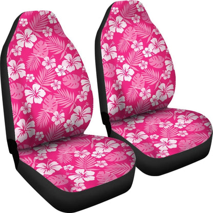 Hot Pink Magenta Hibiscus Flower Car Seat Covers Hawaiian Flower Polynesian Pattern 101819 - YourCarButBetter